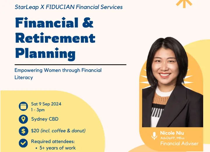 Financial and retirement planning event poster